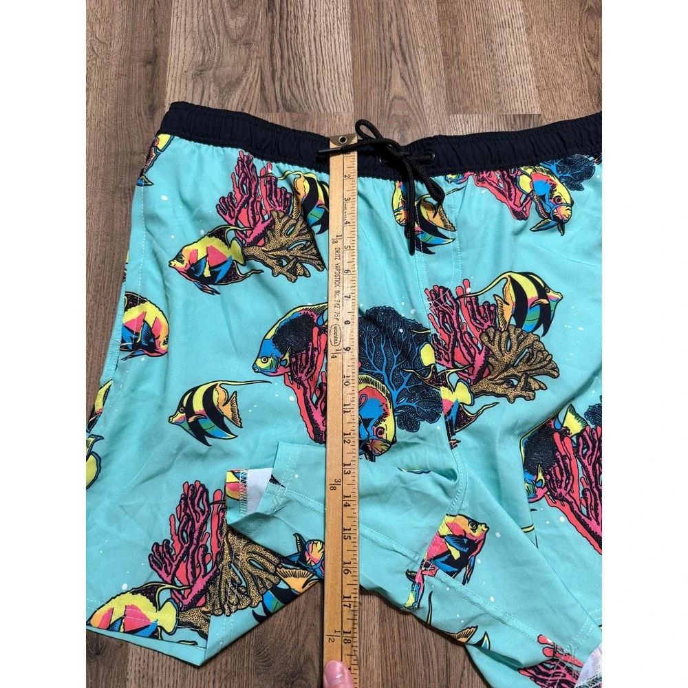 Neff Shorts Mens Size 3XL Aqua Blue Tropical Fish Board Shorts Swim Trunks